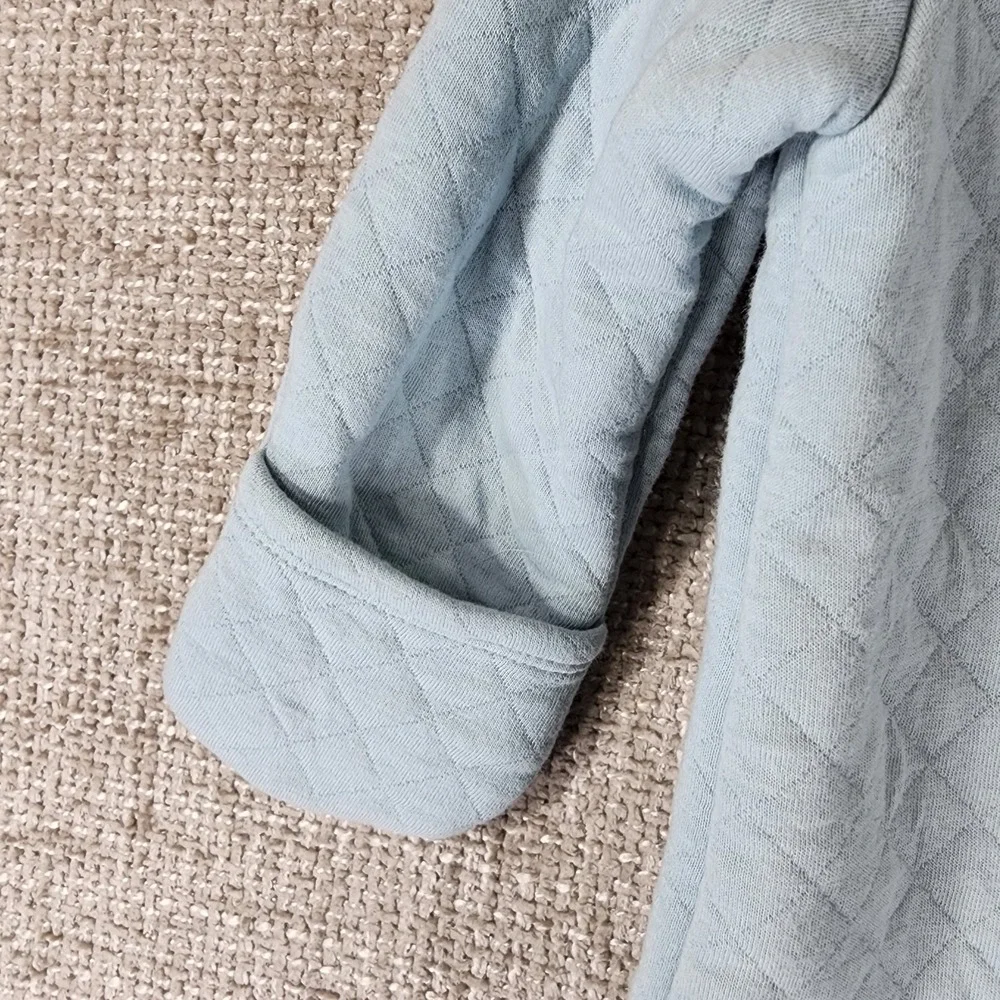 Carters Soft Blue Quilted Snowsuit Winter Outerwear Size 6 Months Hooded NWT